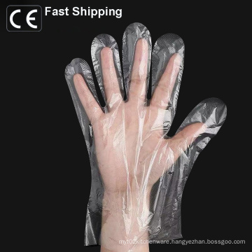 In Stock CE Certificated 100PCS/Bag Transparent Plastic Polyethylene Hand Disposable  PE Gloves